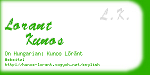lorant kunos business card