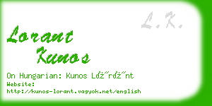 lorant kunos business card